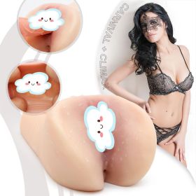 Deep Throat Red Lips Male Masturbator Artificial Silicone Masturbation Massager Aircraft Male Masturbator Aircraft Cup Butt Doll Cup Sex Toys Mal (Color: Skin)